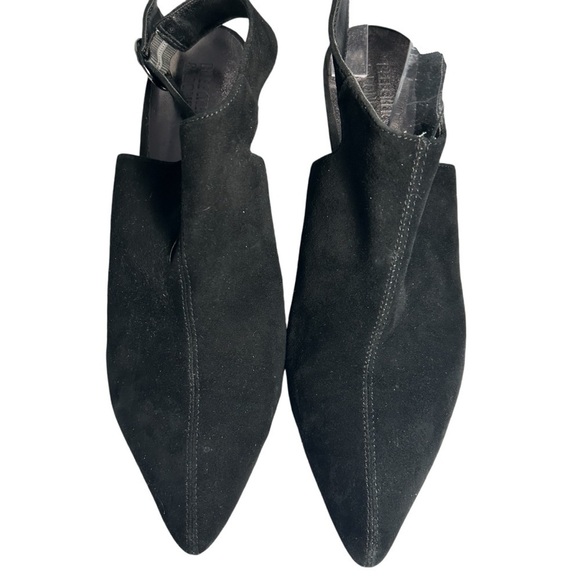 Bleaker and Bond Leather Black Suede Pointed Toe Sling Pumps Sz 10 - Picture 3 of 13